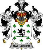 Irish Family Coat of Arms (v.25b) Gallagher or O