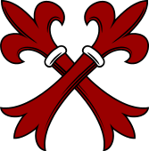 Fleur de Lis Staffs in Saltire Eradicated