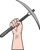 Hand Grasping Pick-axe