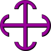 Cross, with Demi-Annulets, Inverted