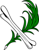 Palm and Bone in Saltire