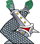 Two arms embowed gauntleted the dexter in mail the sinister in armour TMP