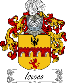 Araldica Italiana Coat of arms used by the Italian family Isacco