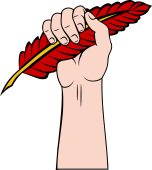 Hand Holding Quill or Pen