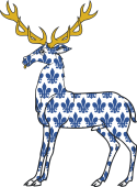 Stag Statant Semee de Lis