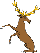 Stag Sejant Erect Reguardant