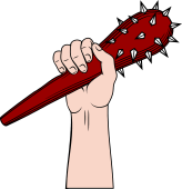 Hand Holding Spiked Mace