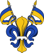 Fleur de Lis With Pennons in Saltire