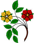 Heraldic Roses (2) Stalked-Leaved