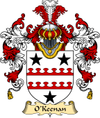 Irish Family Coat of Arms (v.25a) O'Keenan or Kinane