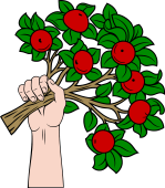 Hand Holding Apple Tree