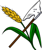 Wheat Stalk-Battle Axe in Saltire