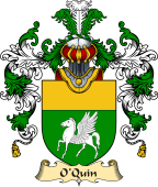 Irish Family Coat of Arms (v.25a) O'Quin or Cuinn