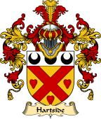 Scottish Family Coat of Arms (v.25) Hartsyde or Hartside