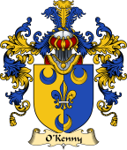 Irish Family Coat of Arms (v.25a) O'Kenny or Kenney